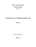Research Papers 'Likumdošanas varas salīdzinājums Baltijas valstīs', 1.