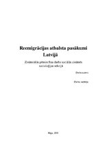 Research Papers 'Reemigrācijas atbalsta pasākumi Latvijā', 1.