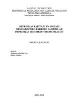 Term Papers 'Depresijas rādītāju un sociāli demogrāfisko faktoru saistība ar depresijas slimn', 1.