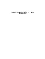 Research Papers 'Radiofona attīstība Latvijā no 1925. - 1940.gadam', 1.