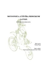Research Papers 'Motosporta attīstības pirmsākumi Latvijā', 1.
