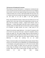 Essays 'The Importance of Protecting the Environment', 1.
