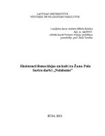 Research Papers 'Eksistenciālisma idejas un kultūra Žana Pola Sartra darbā "Nelabums"', 1.