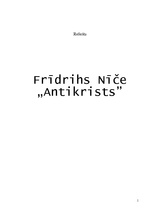Research Papers 'Frīdrihs Nīče "Antikrists"', 1.