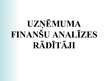 Presentations 'Uzņēmuma finanšu analīzes formulas', 1.