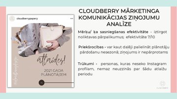 Presentations 'Integrētās mārketinga komunikācijas novērtēšana - Cloudberry', 13.