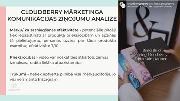 Presentations 'Integrētās mārketinga komunikācijas novērtēšana - Cloudberry', 14.