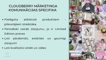 Presentations 'Integrētās mārketinga komunikācijas novērtēšana - Cloudberry', 15.