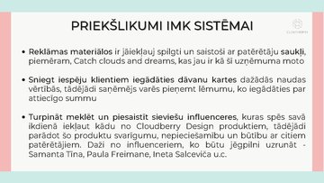 Presentations 'Integrētās mārketinga komunikācijas novērtēšana - Cloudberry', 20.