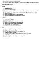 Summaries, Notes 'Questions at Job Interview', 2.