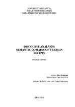 Research Papers 'Discourse Aanalysis: Semantic Domains of Verbs in Recipes', 1.