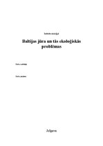 Research Papers 'Baltijas jūra un tās ekoloģiskās problēmas', 1.