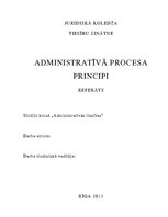 Research Papers 'Administratīvā procesa principi', 1.
