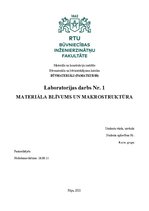 Summaries, Notes 'Laboratorijas darbs "Materiāla blīvums un makrostruktūra"', 1.