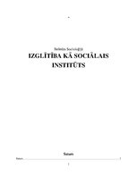 Research Papers 'Izglītība kā sociālais institūts', 1.