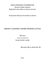Research Papers 'Eiropas Savienības tiesību ietekme Latvijā', 1.