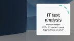 Presentations 'IT text analysis', 1.