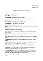 Summaries, Notes 'List of terms specific for the topic "Economy"', 1.
