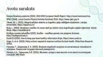 Presentations 'Veselīgu rutīnu ietekme uz fokusu un kognitīvo produktivitāti', 14.