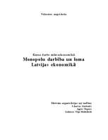 Research Papers 'Monopolu darbība un loma Latvijas ekonomikā', 1.