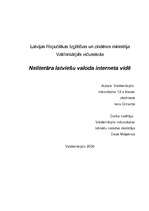 Research Papers 'Neliterāra latviešu valoda interneta vidē', 1.