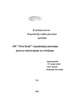 Research Papers 'JSC "First Bank" organizācijas pārmaiņu procesa raksturojums un vērtējums', 1.