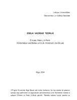 Essays 'Personāla vadīšana Latvijā: pieredze un vīzijas', 1.