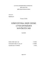 Term Papers 'Hārvestera "John Deere 1270D" izstrādes novērtējums', 1.