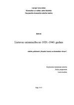 Research Papers 'Lietuvas vieta pasaules saimniecībā no 1920. līdz 1940.gadam', 1.