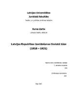 Research Papers 'Latvijas Republikas izveidošanas tiesiskā bāze', 1.