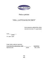 Practice Reports 'Prakses pārskats VSIA "Latvijas koncerti"', 1.