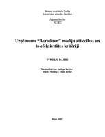 Research Papers 'Uzņēmuma "Aerodium" mediju attiecības un to efektivitātes kritēriji', 1.