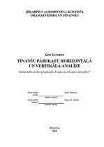 Research Papers 'Finanšu pārskatu horizontālā un vertikālā analīze', 1.
