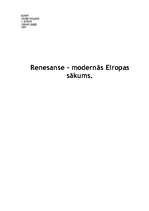 Research Papers 'Renesanse – modernās Eiropas sākums', 1.