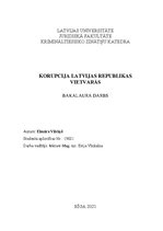 Term Papers 'Korupcija Latvijas Republikas vietvarās', 1.