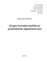Research Papers 'Eiropas Savienības darbības un pozicionēšanās Afganistānas karā', 1.