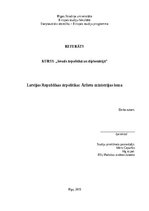 Research Papers 'Latvijas Republikas ārpolitika: Ārlietu ministrijas loma', 1.