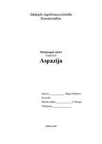 Research Papers 'Aspazija', 1.