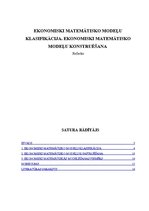 Research Papers 'Ekonomiski matemātisko modeļu klasifikācija, to konstruēšana', 1.