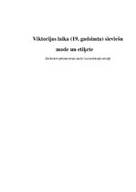 Research Papers 'Viktorijas laika sieviešu mode un etiķete', 1.