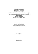 Research Papers 'Latvijas kultūras vēsture', 1.