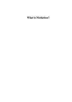 Summaries, Notes 'What Is Mediation?', 1.