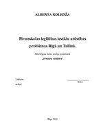 Research Papers 'Pirmsskolas izglītības iestāžu attīstības problēmas Rīgā un Tallinā', 1.