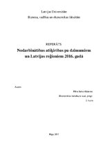 Research Papers 'Nodarbinātības atšķirības starp dzimumiem un Latvijas reģioniem 2016.gadā', 1.