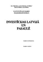 Research Papers 'Investīcijas Pasaulē, Eiropā un Latvijā', 1.
