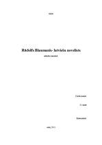 Research Papers 'Rūdolfs Blaumanis - latviešu novelists', 1.
