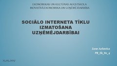 Presentations 'Sociālo interneta tīklu izmatošana uzņēmējdarbībai', 1.