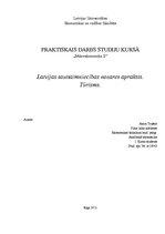 Research Papers 'Latvijas tautsaimniecības nozares apraksts. Tūrisms', 1.