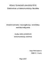 Research Papers 'Elektronisko navigāciju sistēmu salīdzinājums', 1.