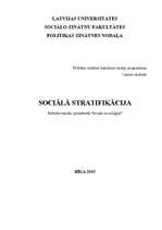 Research Papers 'Sociālā stratifikācija', 1.